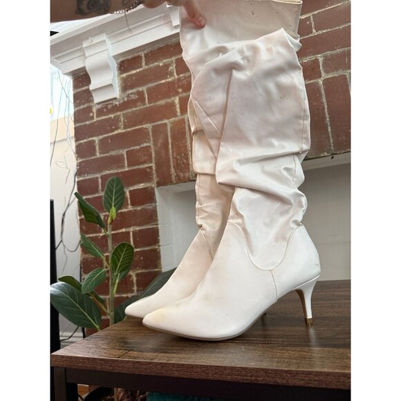 Unilady women’s size 8 white long boot heels - Picture 1 of 12